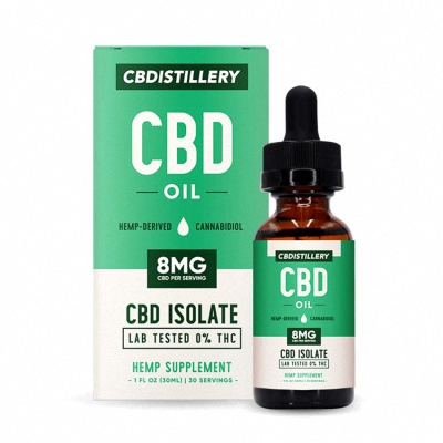 CBDistilley CBD oil bottle and packaging