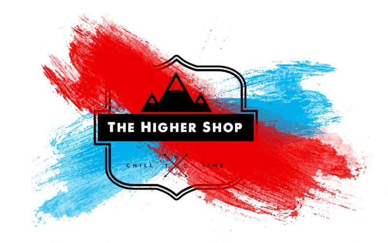 The higher shop logo in a white background