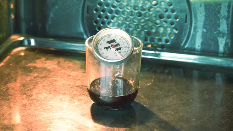 process of cannabis decarb inside an oven