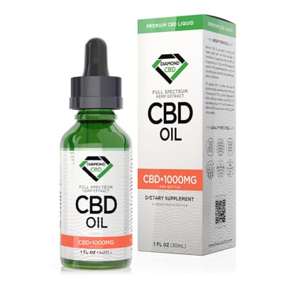 diamond cbd oil 1000 mg in white background