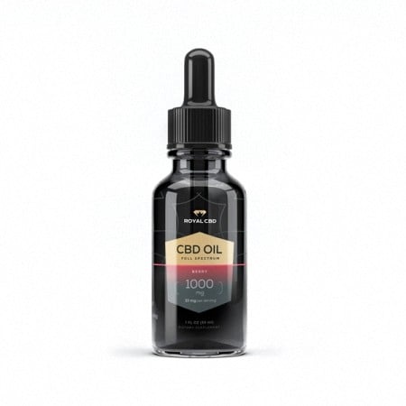 Bottle of Royal CBD oil berry flavor