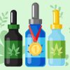 Three Best CBD Oil Bottles in Green Background