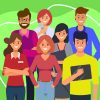 Illustration of a group of employees