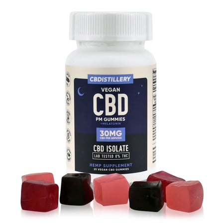 CBDistillery gummies in a white background