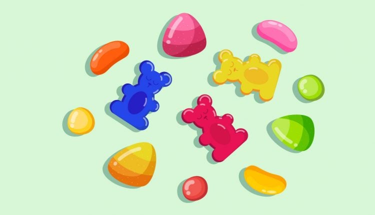 Group of CBD Gummies Illustration