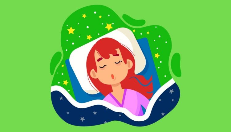 Illustration of a woman is sleeping