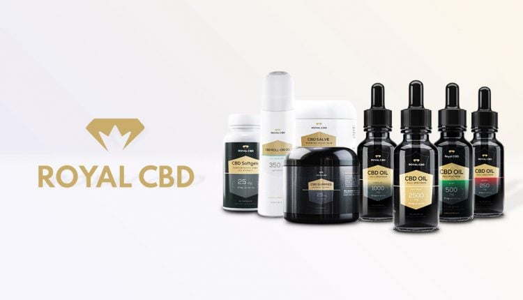 Royal CBD products line up reviews in a white background