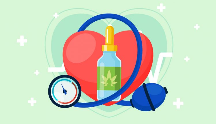 CBD Oil Stethoscope and Heart Illustration