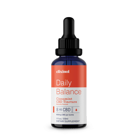 Elixinol CBD oil in white background