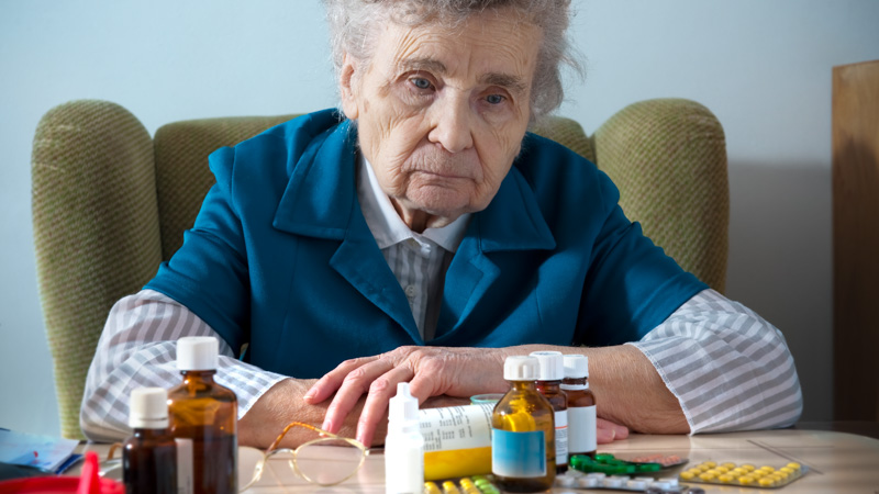 senior women is not happy with her alternative sciatica treatment instead of CBD