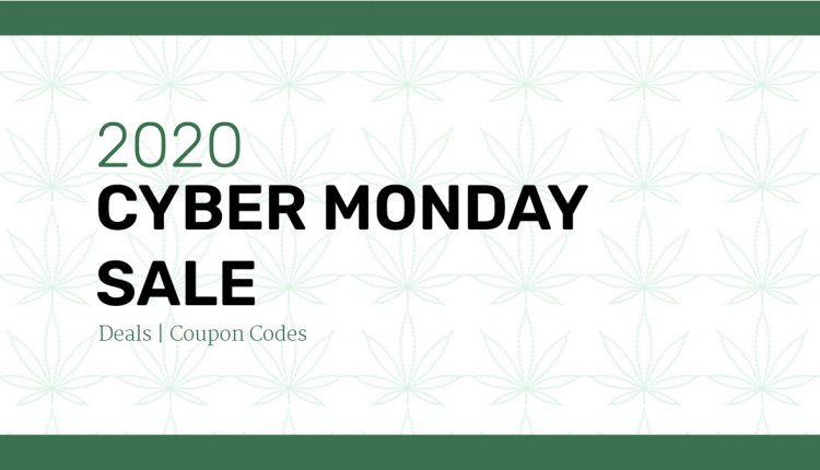 2020 weednews best cbd cyber monday sale banner on decorative background