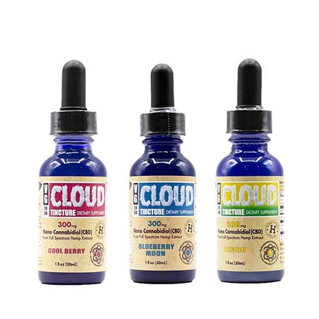 american shaman VG cloud tincture cbd oils on white background