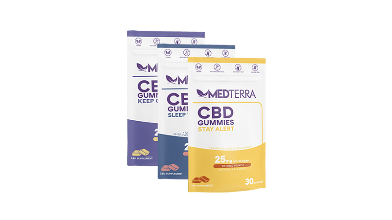 medterra cbd gummies on white background