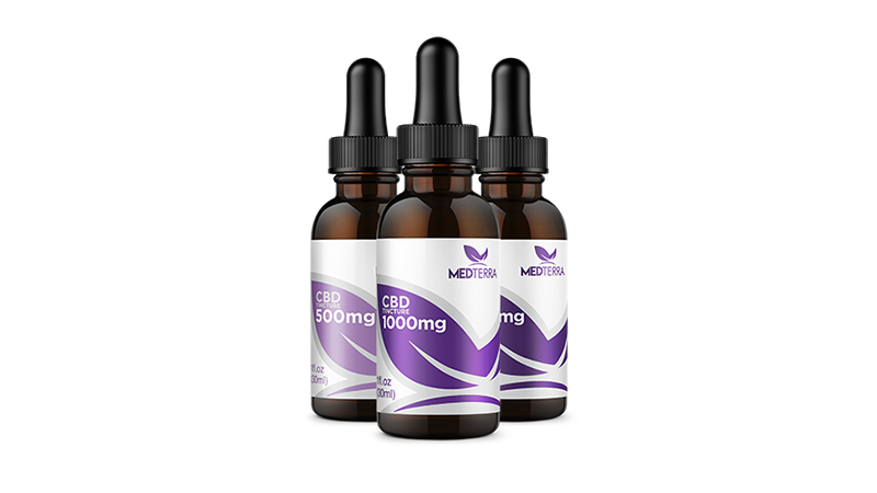 medterra cbd oils on white background