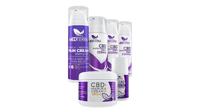 medterra cbd topicals on white background