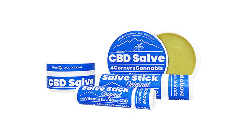 4 corners cbd topical products on white background