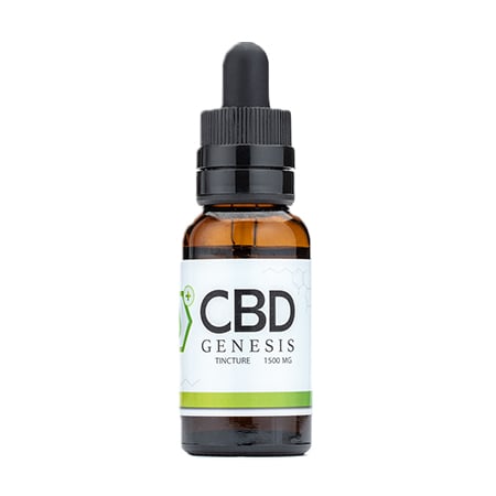 Genesis CBD oil on white background