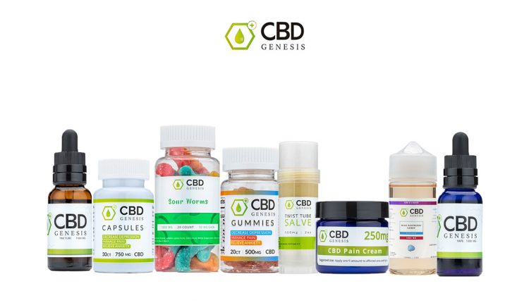 Genesis CBD Products on white background