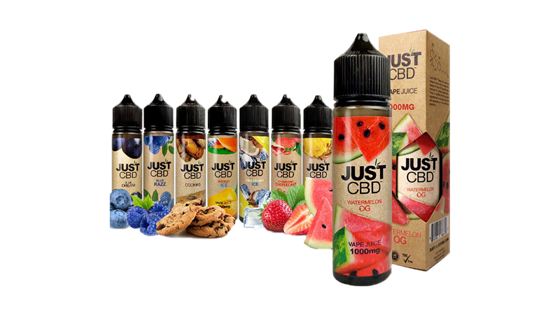 JustCBD Vape Products on white background