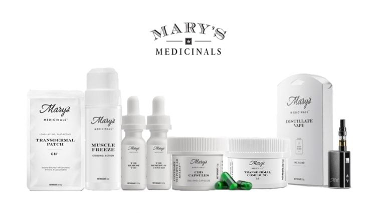 marys naturals cbd products on white background