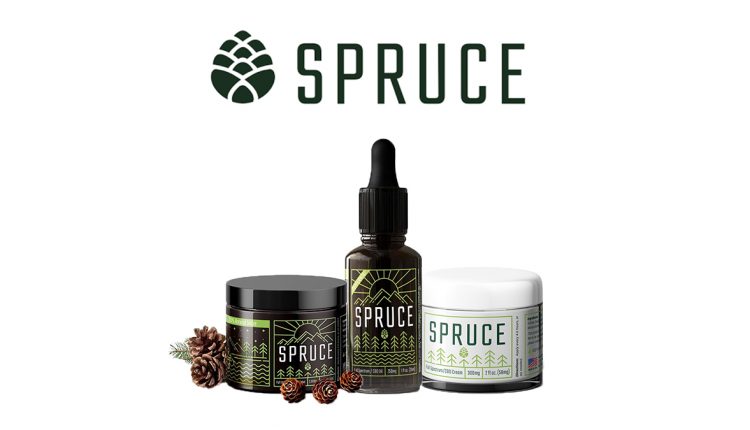 spruce cbd products on white background