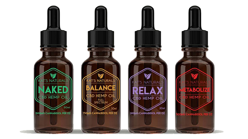 kats naturals cbd oils on white background