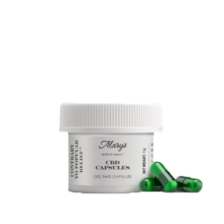 marys naturals cbd capsule on white background