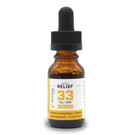 Receptra Naturals Full Spectrum Hemp Extract in Fresh Berry on white background