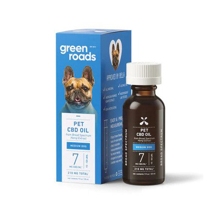 Green Roads Pet CBD Oil on white background