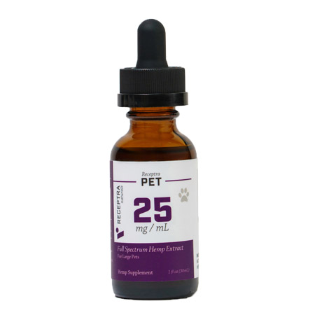 Receptra Naturals Full Spectrum Hemp Extract for pets on white background