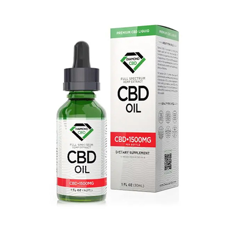 Diamond CBD oil on white background