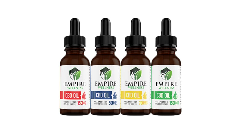 CBD oil from Empire Wellness on white background