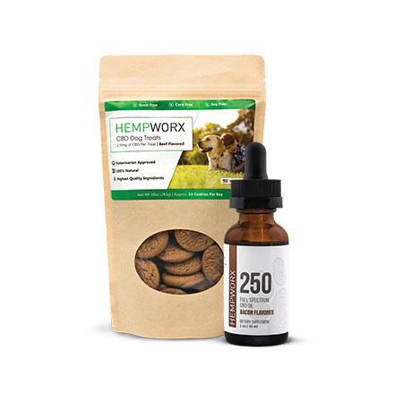 HempWorx CBD Pet Products on white background