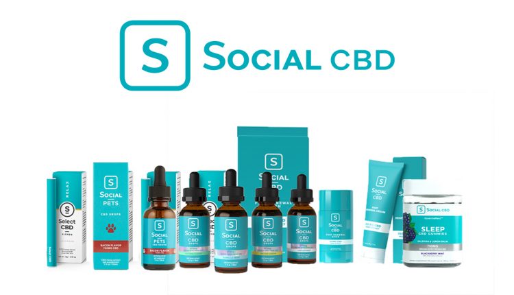Social CBD Products on white background