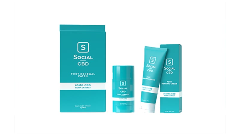 Social CBD Topical Products on white background