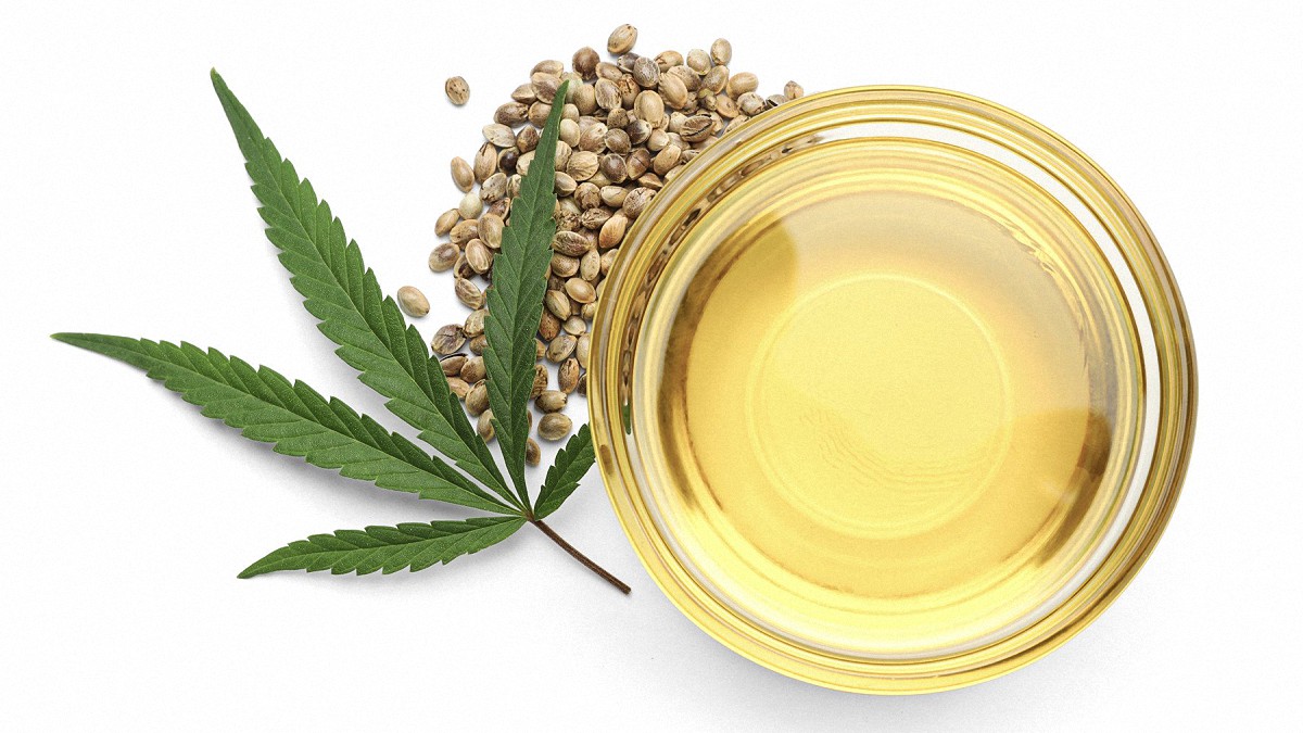 CBD Oil With Hemp Flower and Seeds