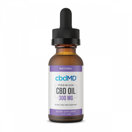 cbdMD hemp oil on white background