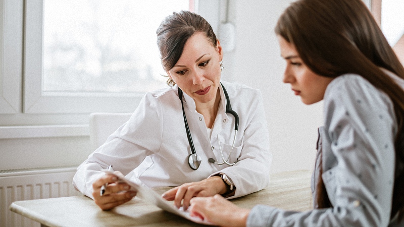 Doctor and Patient Discussing Results