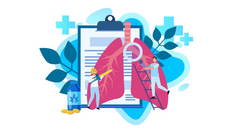 Illustration of CBD Oil on Lungs with COPD