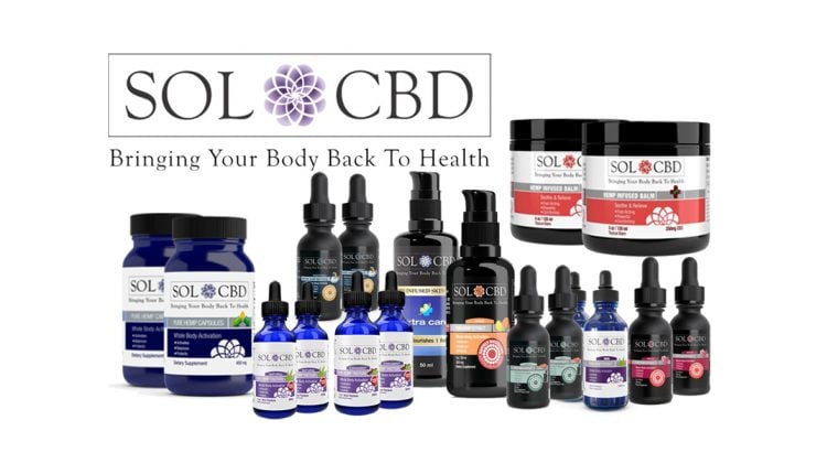 Sol CBD Products on white background