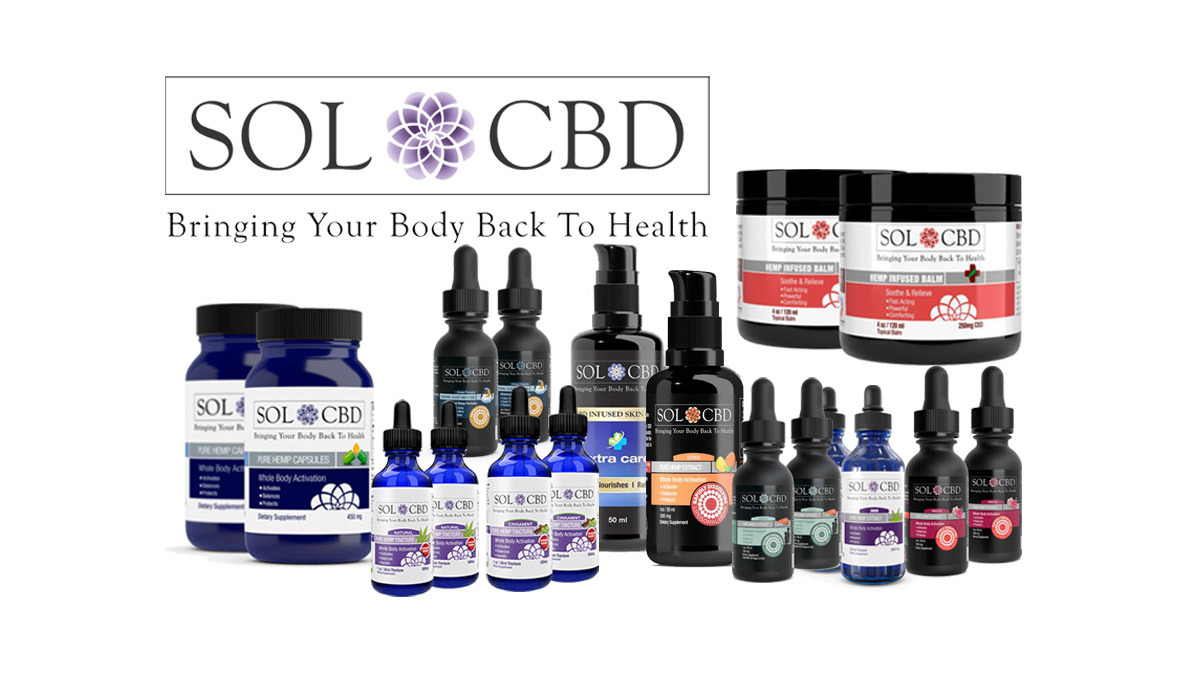 Sol CBD Products on white background
