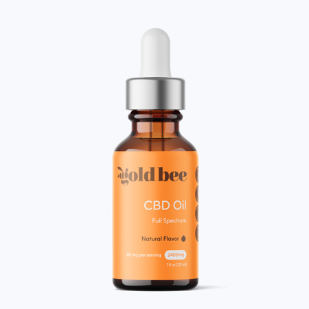 Gold Bee 2400mg Natural CBD Oil on white background