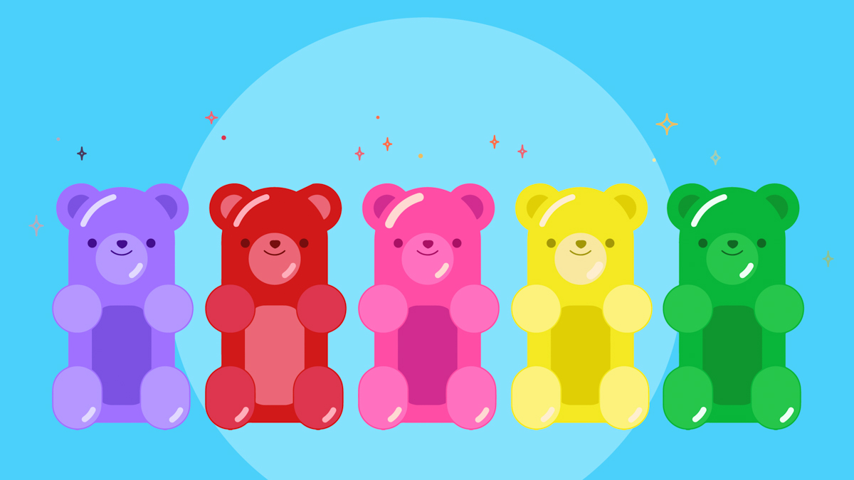 Illustration of gummies bear candies